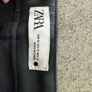 Black faux leather pants. Size US 10. Worn once.